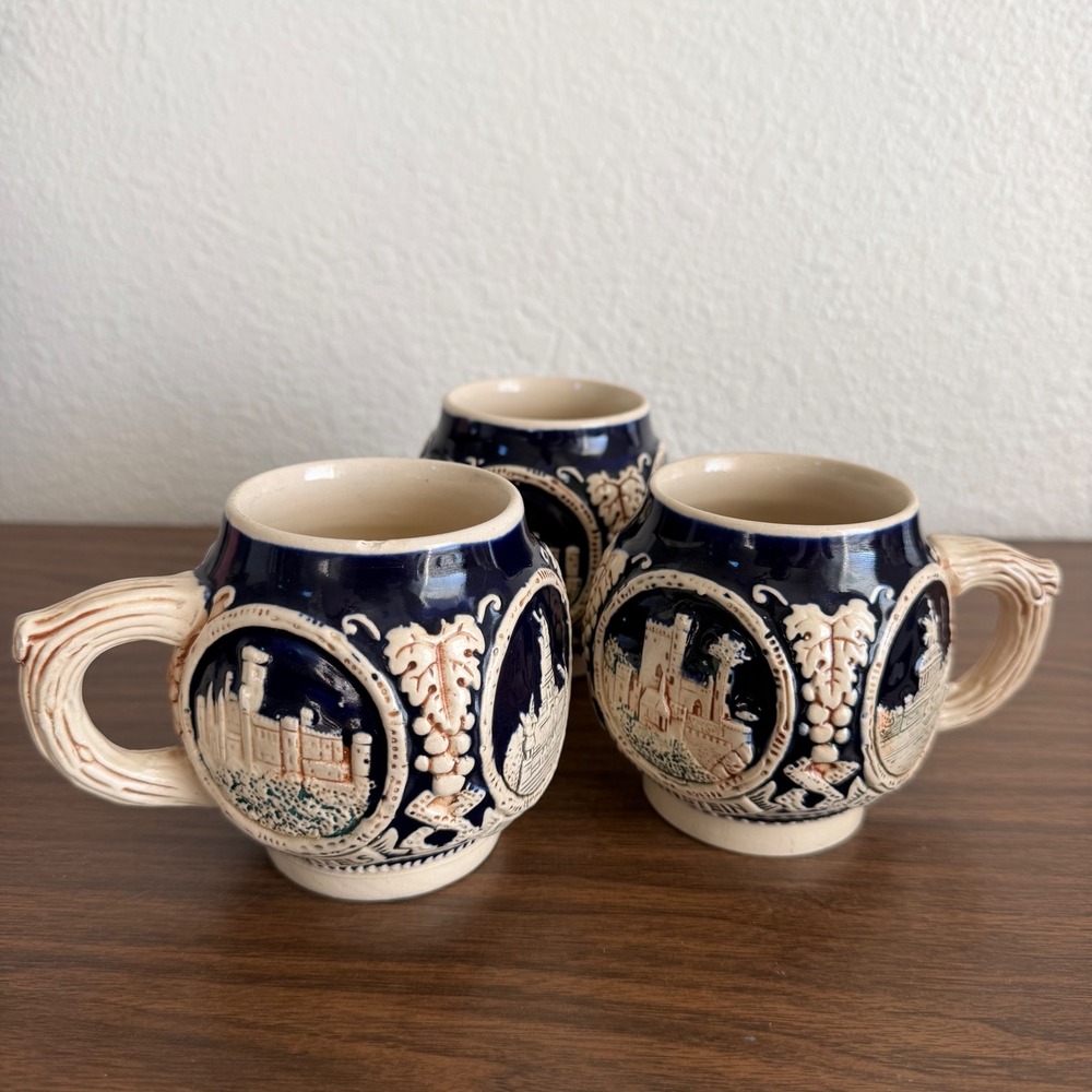 Vintage German Cider Beer Punch Mug Cup Handpainted Ceramic Marzi & Remy German